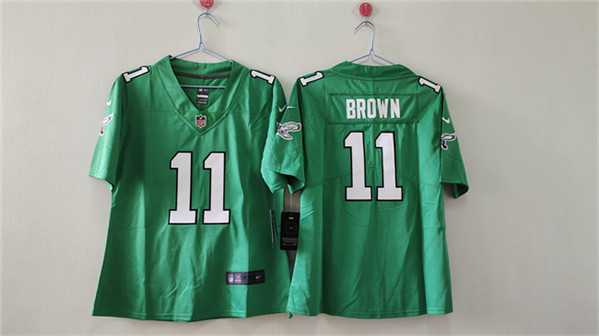 Women's Philadelphia Eagles #11 A. J. Brown Kelly Green Vapor Stitched Jersey,We sell and wholesale Women's Philadelphia Eagles #11 A. J. Brown Kelly Green Vapor Stitched Jersey on line form chian!